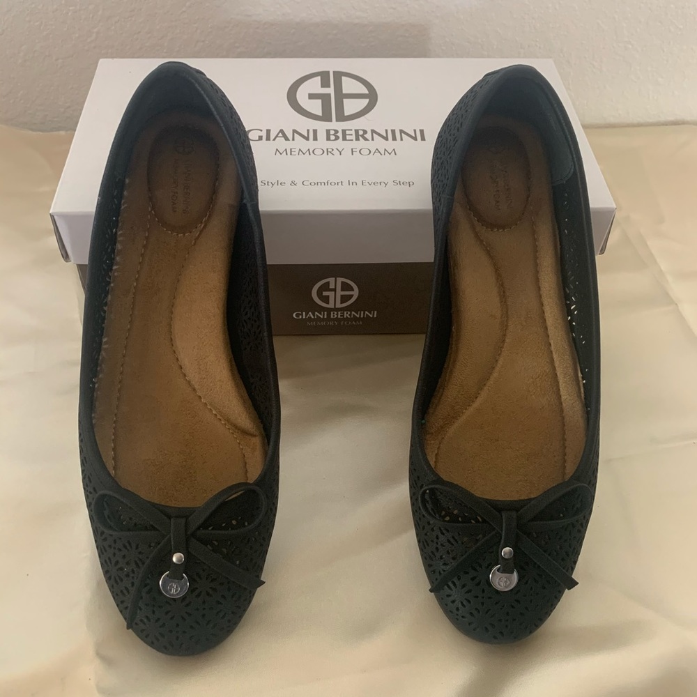 Black Flats Gianni Bernini *memory foam cushion*